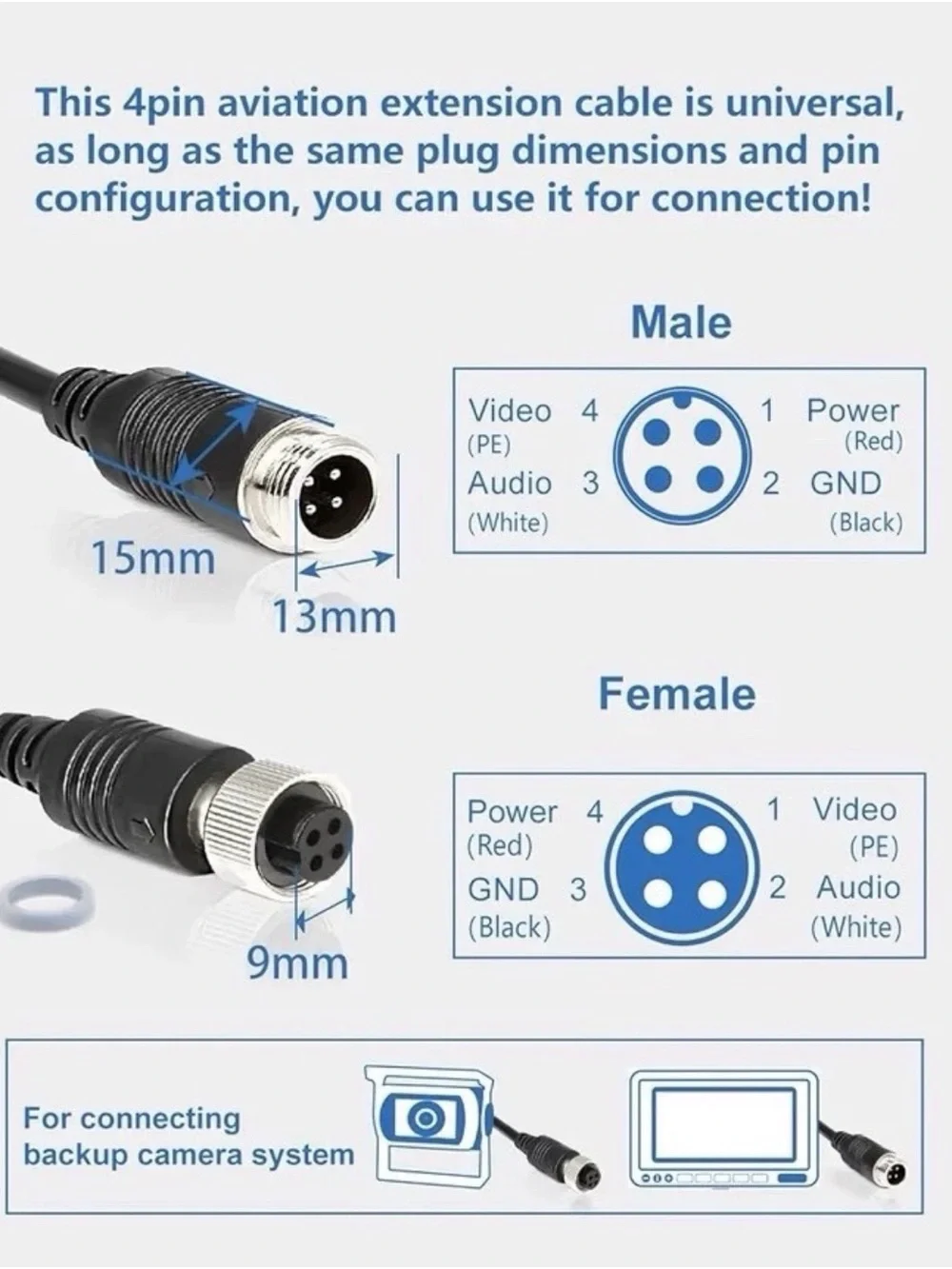 INSEETECH 4-Pin Video Cable - Black